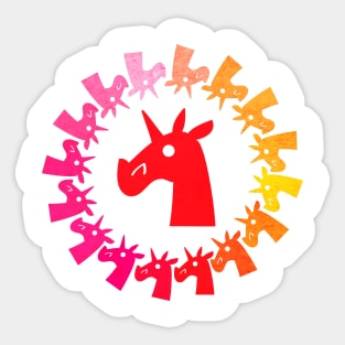 Color Me Red Unicorn Sticker